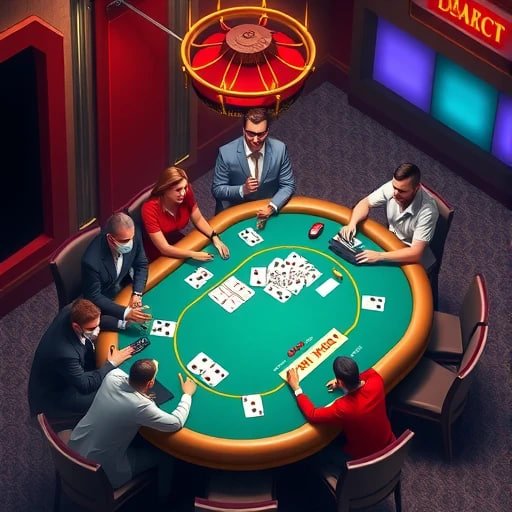 Poker ကတ်ဂိမ်း Live ကစားနေသောပုံ